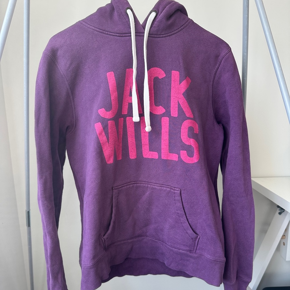 Vintage Jack Wills Purple Hoodie with Pink Logo